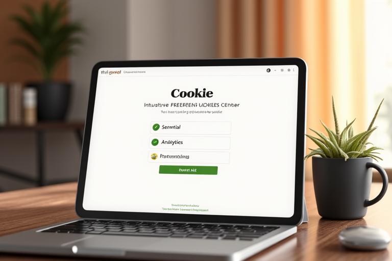 Ein Bildschirm zeigt eine Benutzeroberfläche zur Verwaltung von Cookie-Einstellungen, mit Optionen zum Aktivieren oder Deaktivieren verschiedener Kategorien von Cookies.