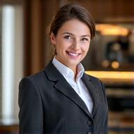 Professionelles Porträt von Frau Sofia Müller, Chef-Concierge
