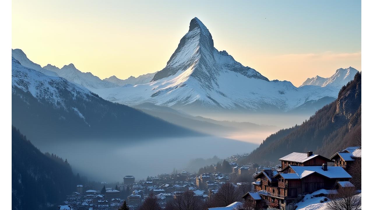Panoramablick auf Zermatt und die umliegenden Alpen vom Alpenblick Hotel aus