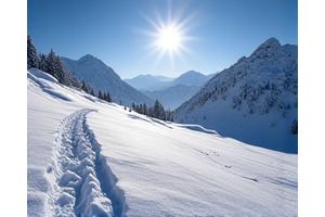 Tiefschnee-Skifahren im Winter in Zermatt