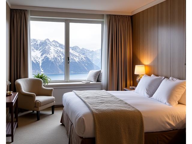 Elegant eingerichtetes Einzelzimmer im Alpenblick Hotel mit Blick auf die Berge