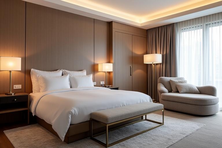 Gemütlicher Elternbereich in einer Familien-Suite des Alpenblick Hotels
