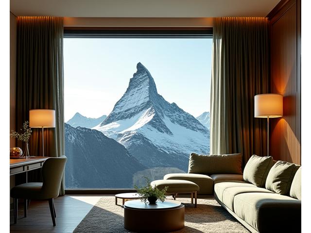 Luxuriöse Suite im Alpenblick Hotel mit Panoramablick auf das Matterhorn